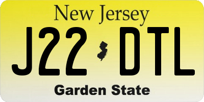 NJ license plate J22DTL