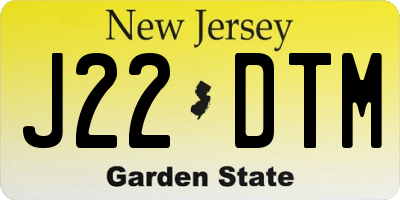 NJ license plate J22DTM