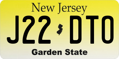 NJ license plate J22DTO