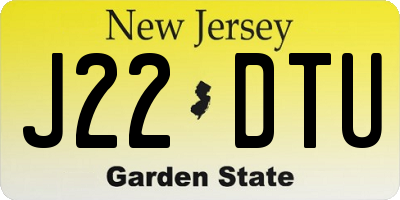 NJ license plate J22DTU