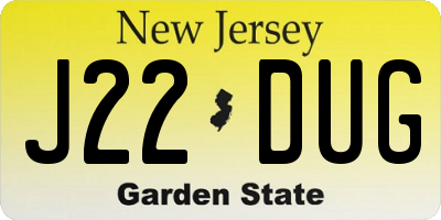 NJ license plate J22DUG