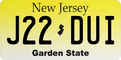 NJ license plate J22DUI