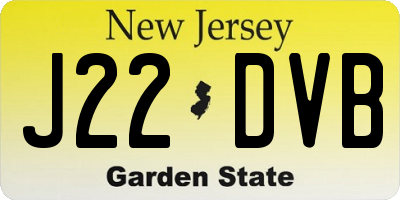 NJ license plate J22DVB