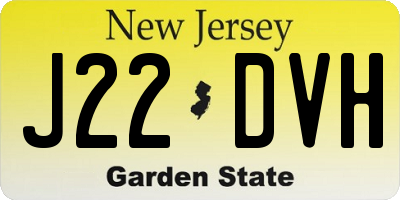 NJ license plate J22DVH