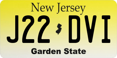 NJ license plate J22DVI