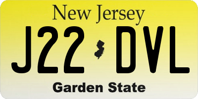 NJ license plate J22DVL