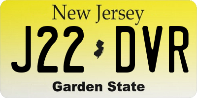 NJ license plate J22DVR