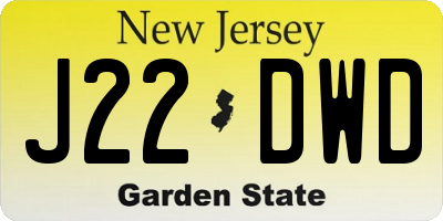 NJ license plate J22DWD