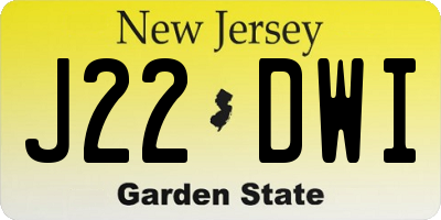 NJ license plate J22DWI