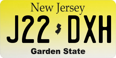 NJ license plate J22DXH
