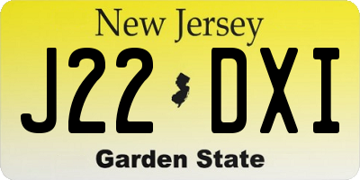 NJ license plate J22DXI