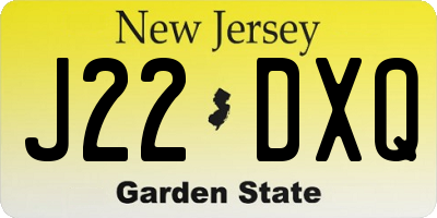 NJ license plate J22DXQ