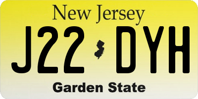 NJ license plate J22DYH