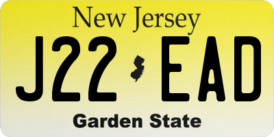 NJ license plate J22EAD
