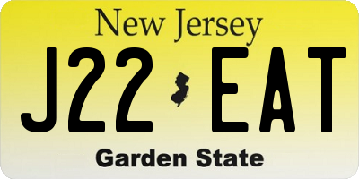 NJ license plate J22EAT