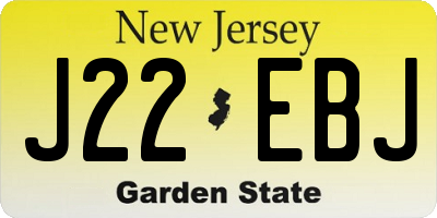 NJ license plate J22EBJ