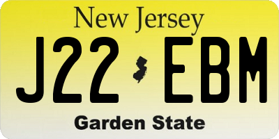 NJ license plate J22EBM