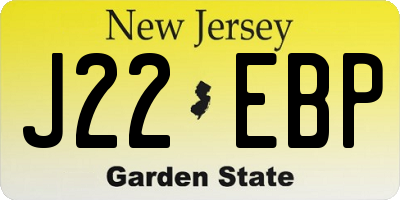 NJ license plate J22EBP