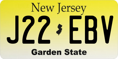 NJ license plate J22EBV