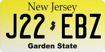 NJ license plate J22EBZ