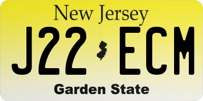 NJ license plate J22ECM