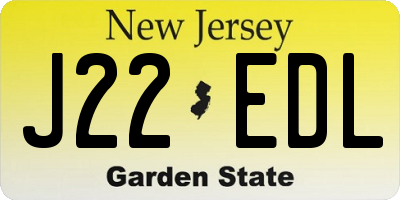 NJ license plate J22EDL