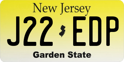 NJ license plate J22EDP