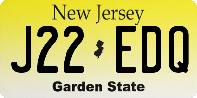NJ license plate J22EDQ