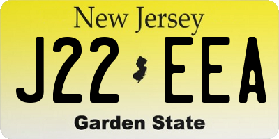 NJ license plate J22EEA