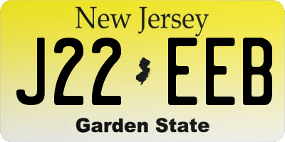 NJ license plate J22EEB