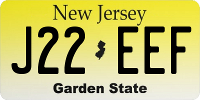 NJ license plate J22EEF