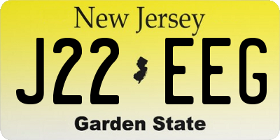 NJ license plate J22EEG