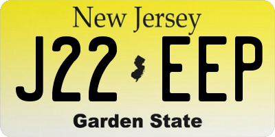 NJ license plate J22EEP