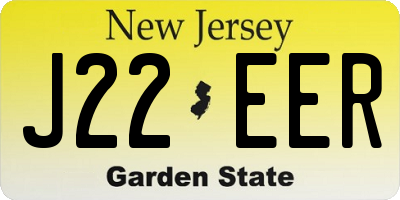NJ license plate J22EER