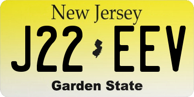 NJ license plate J22EEV