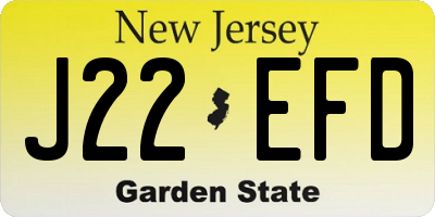 NJ license plate J22EFD