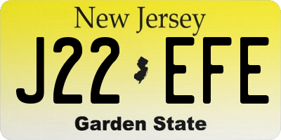 NJ license plate J22EFE