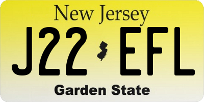 NJ license plate J22EFL