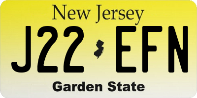 NJ license plate J22EFN