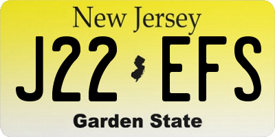 NJ license plate J22EFS
