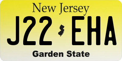 NJ license plate J22EHA