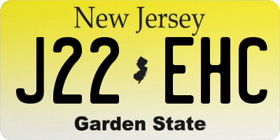 NJ license plate J22EHC