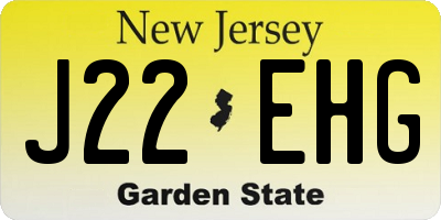 NJ license plate J22EHG