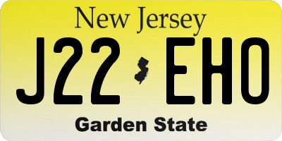 NJ license plate J22EHO