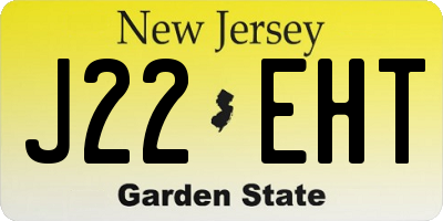 NJ license plate J22EHT
