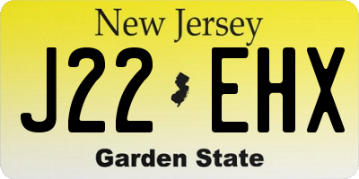 NJ license plate J22EHX