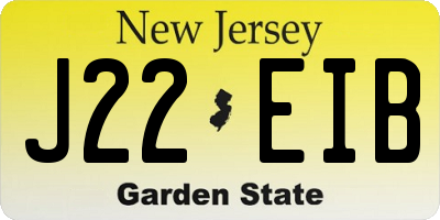 NJ license plate J22EIB