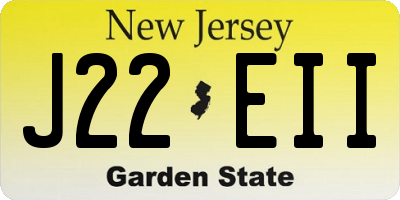 NJ license plate J22EII