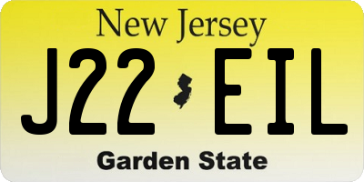 NJ license plate J22EIL
