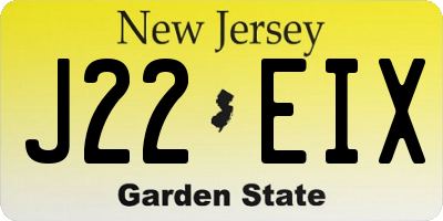 NJ license plate J22EIX